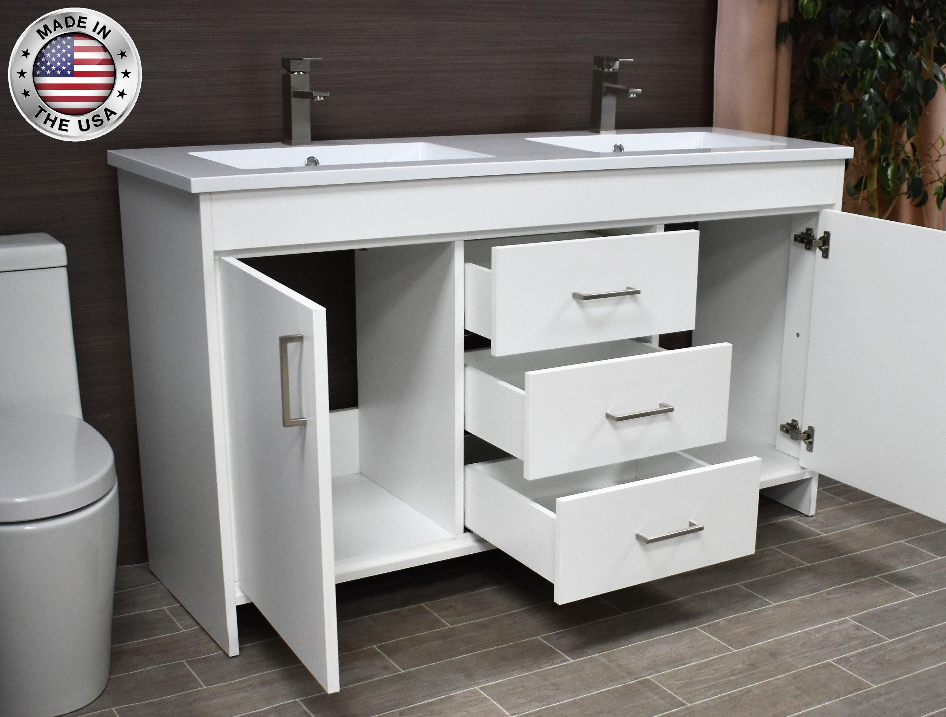 Volpa USA Rio 60" Modern Bathroom Double Sink Vanity MTD-360D-3