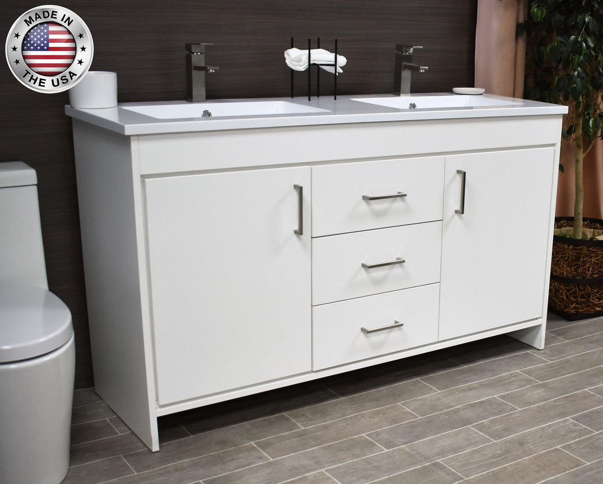 Rio 60" Vanity White MTD-360DW-3anglestaged