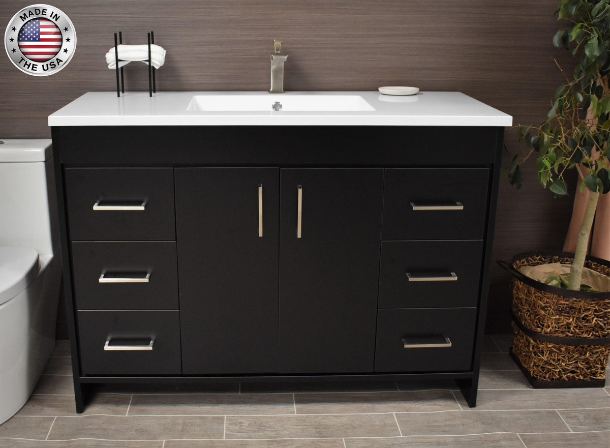 Rio 60" Vanity Black MTD-360SBK-3frontstaged
