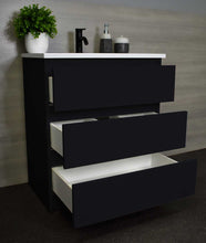Load image into Gallery viewer, Pepper 24&quot; Vanity Glossy Black MTD-3724GB-AAngle-Open-Staged_Black