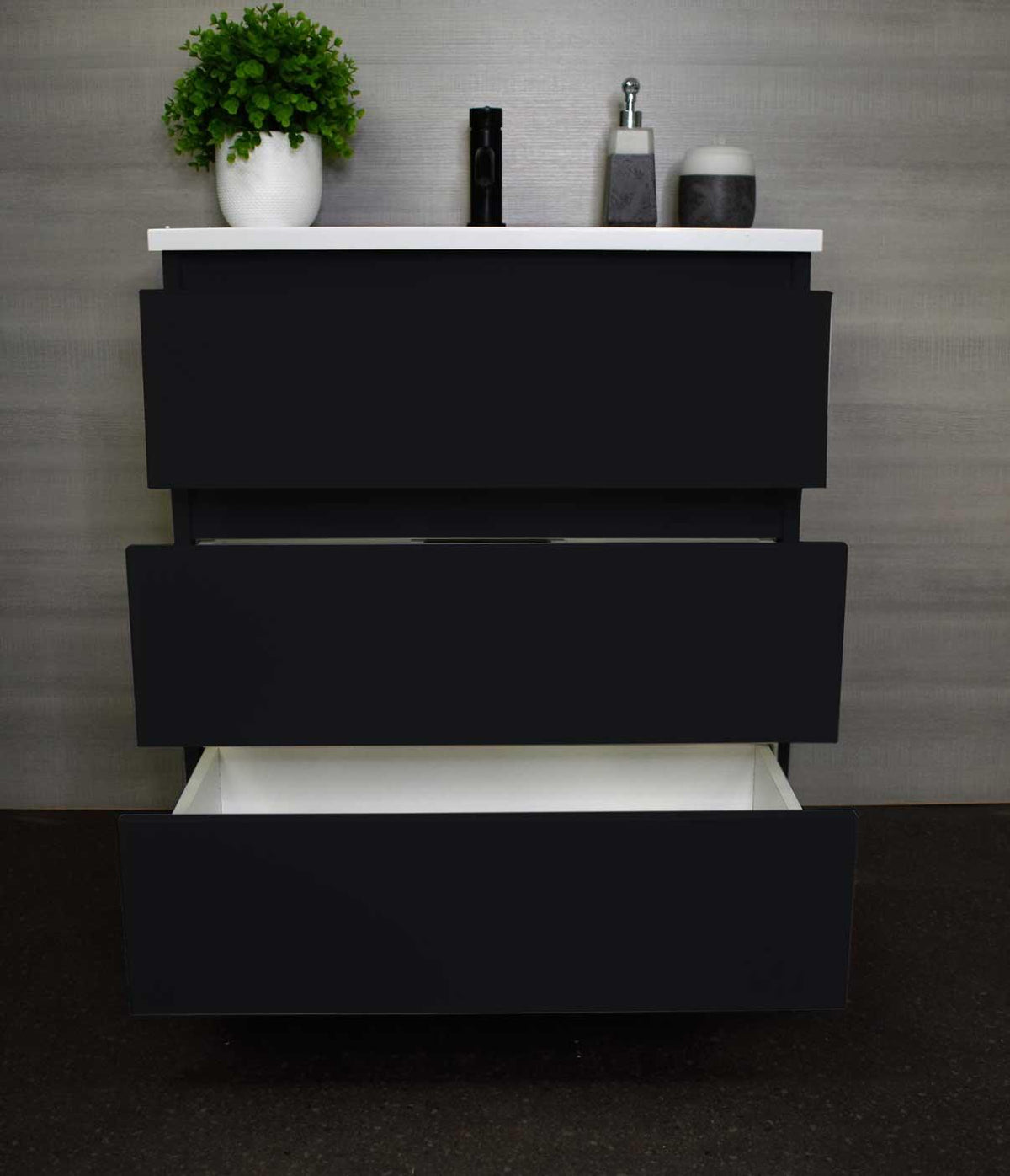 Pepper 24" Vanity Glossy Black MTD-3724GB-AFront-Open-Staged_Black