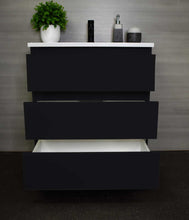 Load image into Gallery viewer, Pepper 24&quot; Vanity Glossy Black MTD-3724GB-AFront-Open-Staged_Black