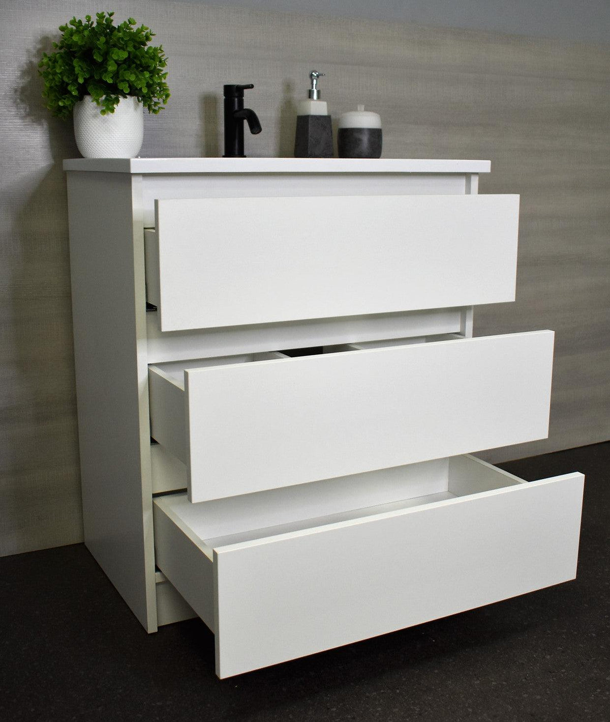 Pepper 24" Vanity Glossy White MTD-3724GW-AAngle-Open-Staged