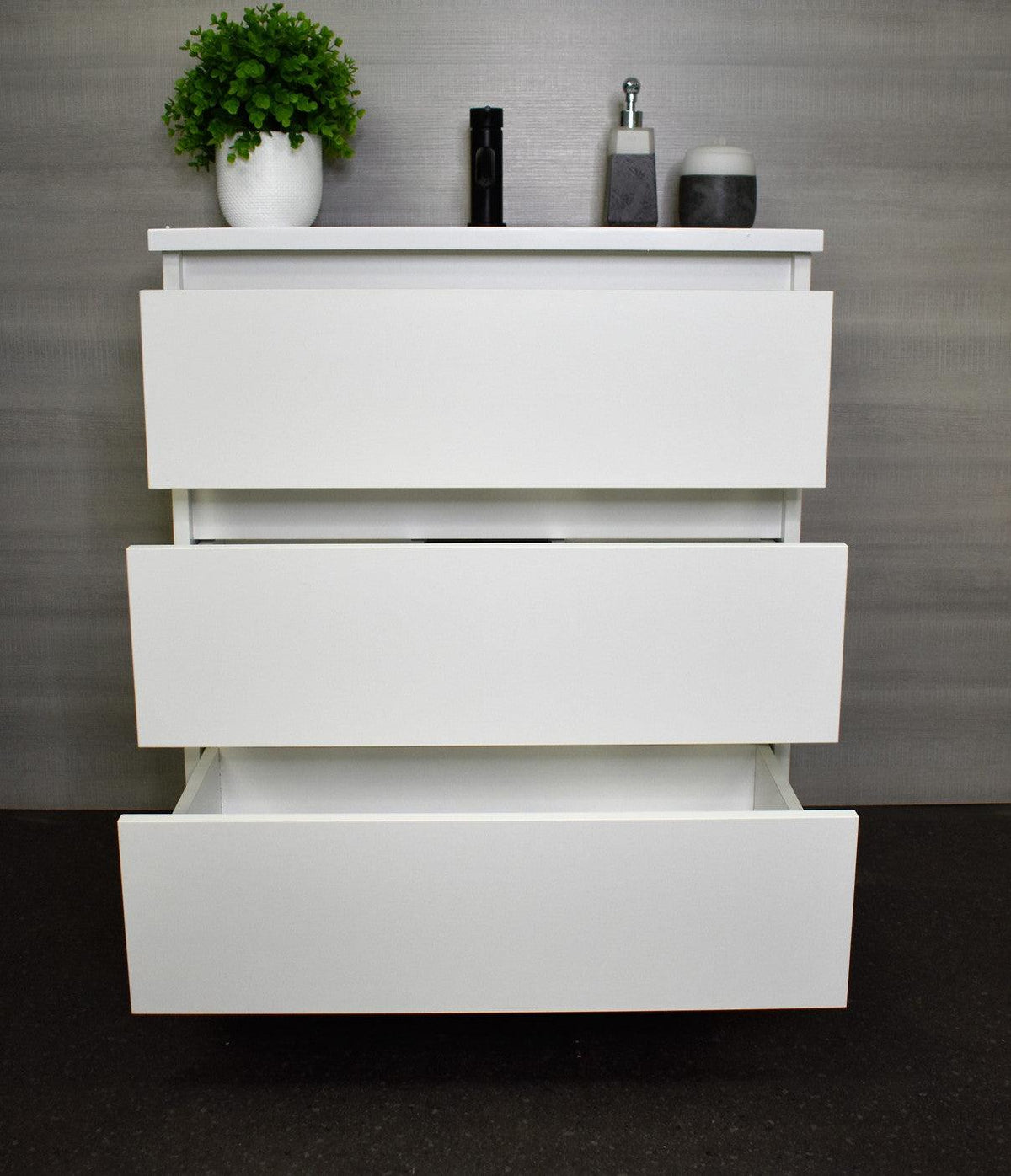 Pepper 24" Vanity Glossy White MTD-3724GW-AFront-Open-Staged