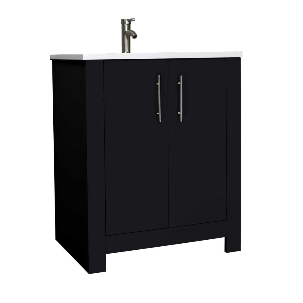 Volpa USA Austin 24" Modern Bathroom Vanity Black MTD-4224BK-14 Angle