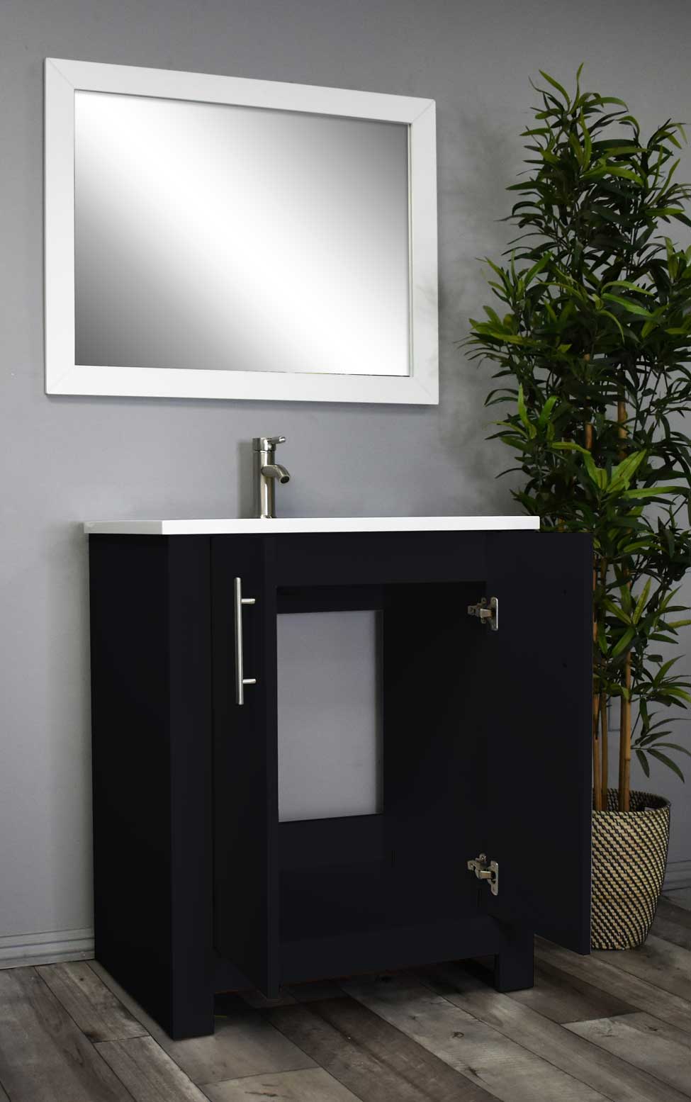 Volpa USA Austin 24" Modern Bathroom Vanity Black MTD-4224BK-14 AO