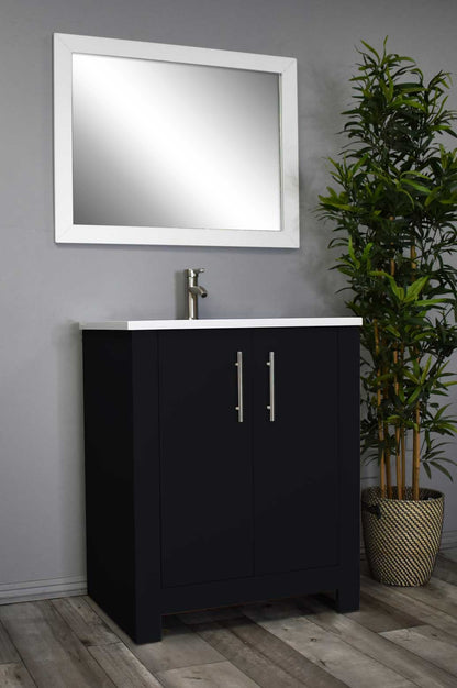 Volpa USA Austin 24" Modern Bathroom Vanity Black MTD-4224BK-14 A