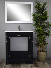 Load image into Gallery viewer, Volpa USA Austin 24&quot; Modern Bathroom Vanity Black MTD-4224BK-14 front open