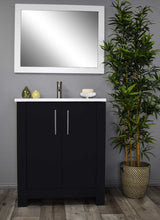 Load image into Gallery viewer, Volpa USA Austin 24&quot; Modern Bathroom Vanity Black MTD-4224BK-14 Front Staged1