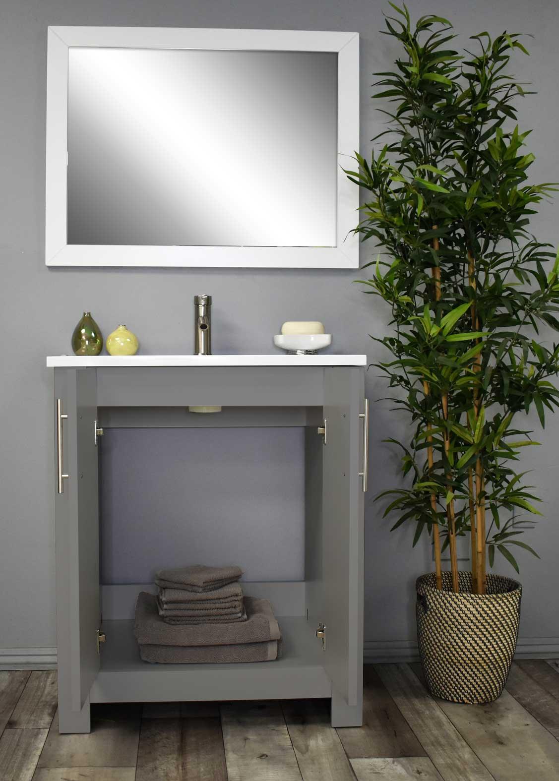 Volpa USA Austin 24" Modern Bathroom Vanity Grey MTD-422G-14 FOS
