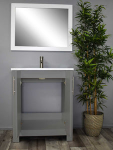 Volpa USA Austin 24" Modern Bathroom Vanity Grey MTD-422G-14 Sront open