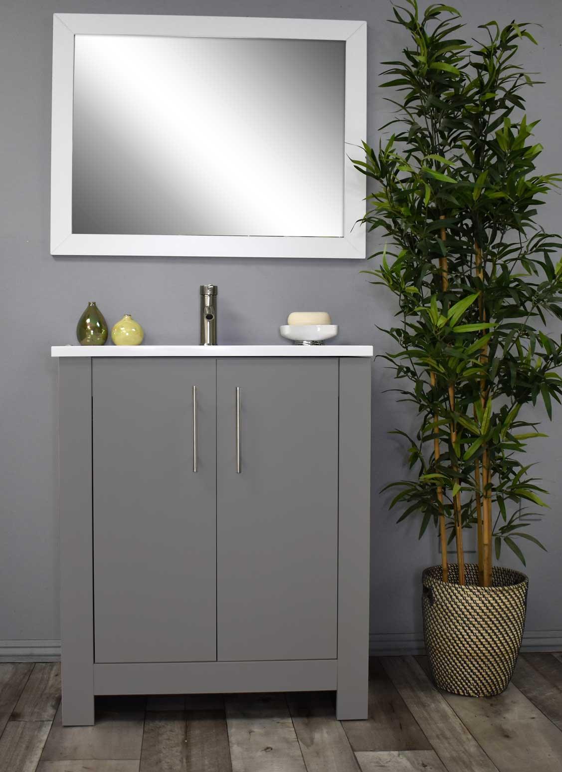 Volpa USA Austin 24" Modern Bathroom Vanity Grey MTD-422G-14 FS
