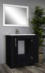 Volpa USA Austin 24" Modern Bathroom Vanity Glossy Black MTD-422GB-14 angle open