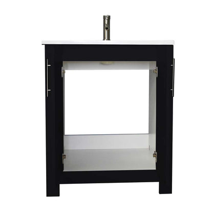 Volpa USA Austin 24" Modern Bathroom Vanity Glossy Black MTD-422GB-14 front open no background