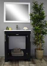 Load image into Gallery viewer, Volpa USA Austin 24&quot; Modern Bathroom Vanity Glossy Black MTD-422GB-14 Front open staged