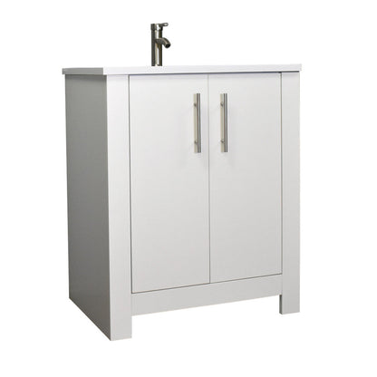 Volpa USA Austin 24" Modern Bathroom Vanity White MTD-4224W-14 Angle N B