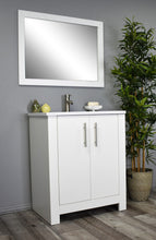 Load image into Gallery viewer, Volpa USA Austin 24&quot; Modern Bathroom Vanity Glossy White MTD-422GW-14 Angle staged