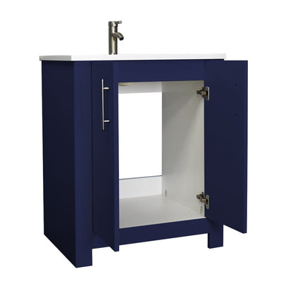 Volpa USA Austin 24" Modern Bathroom Vanity Navy MTD-422NV-14 Angle open no back