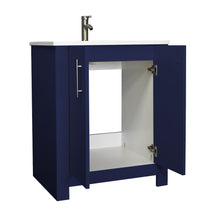 Load image into Gallery viewer, Volpa USA Austin 24&quot; Modern Bathroom Vanity Navy MTD-422NV-14 Angle open no back