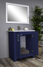 Load image into Gallery viewer, Volpa USA Austin 24&quot; Modern Bathroom Vanity Navy MTD-422NV-14 Angle open staged