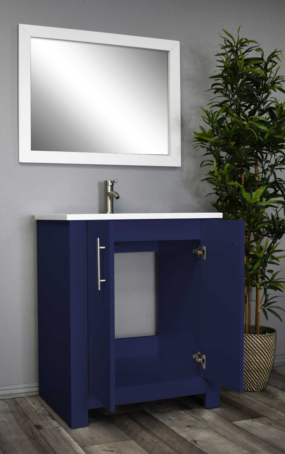 Volpa USA Austin 24" Modern Bathroom Vanity Navy MTD-422NV-14 Angle open