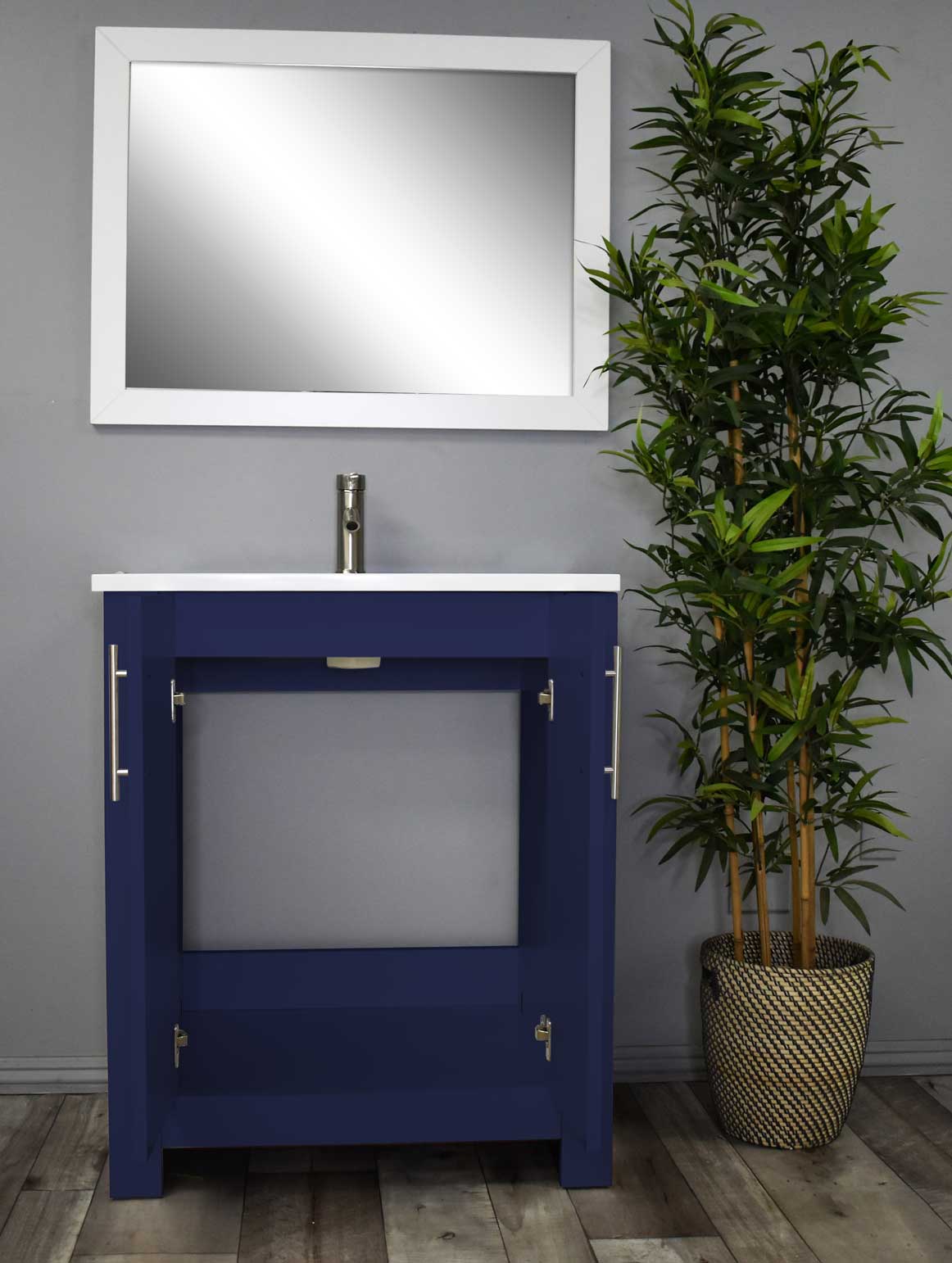 Volpa USA Austin 24" Modern Bathroom Vanity Navy MTD-4224NV-14Front-Open_Navy