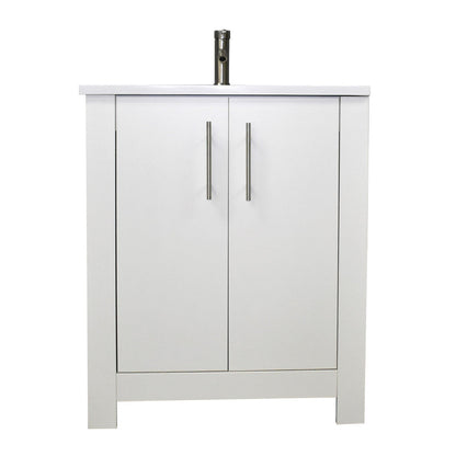 Volpa USA Austin 24" Modern Bathroom Vanity White MTD-4224W-14 Front no b