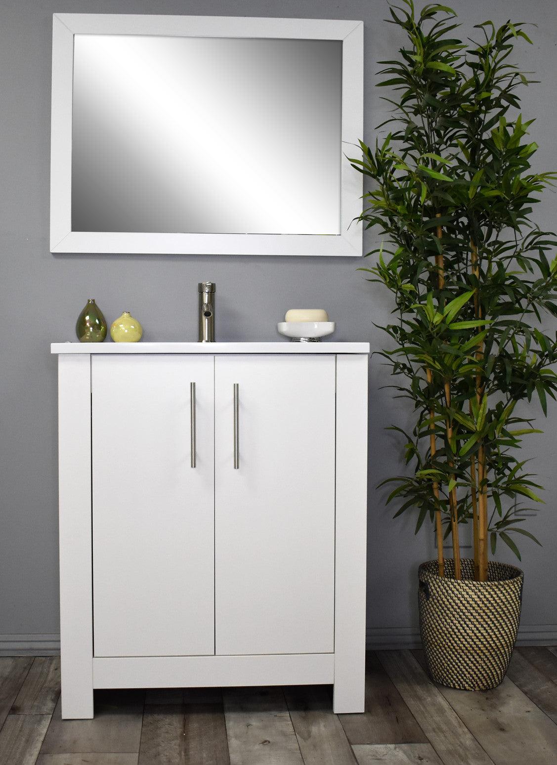 Austin 30” vanity glossy white MTD-4230GW-14Front-Staged