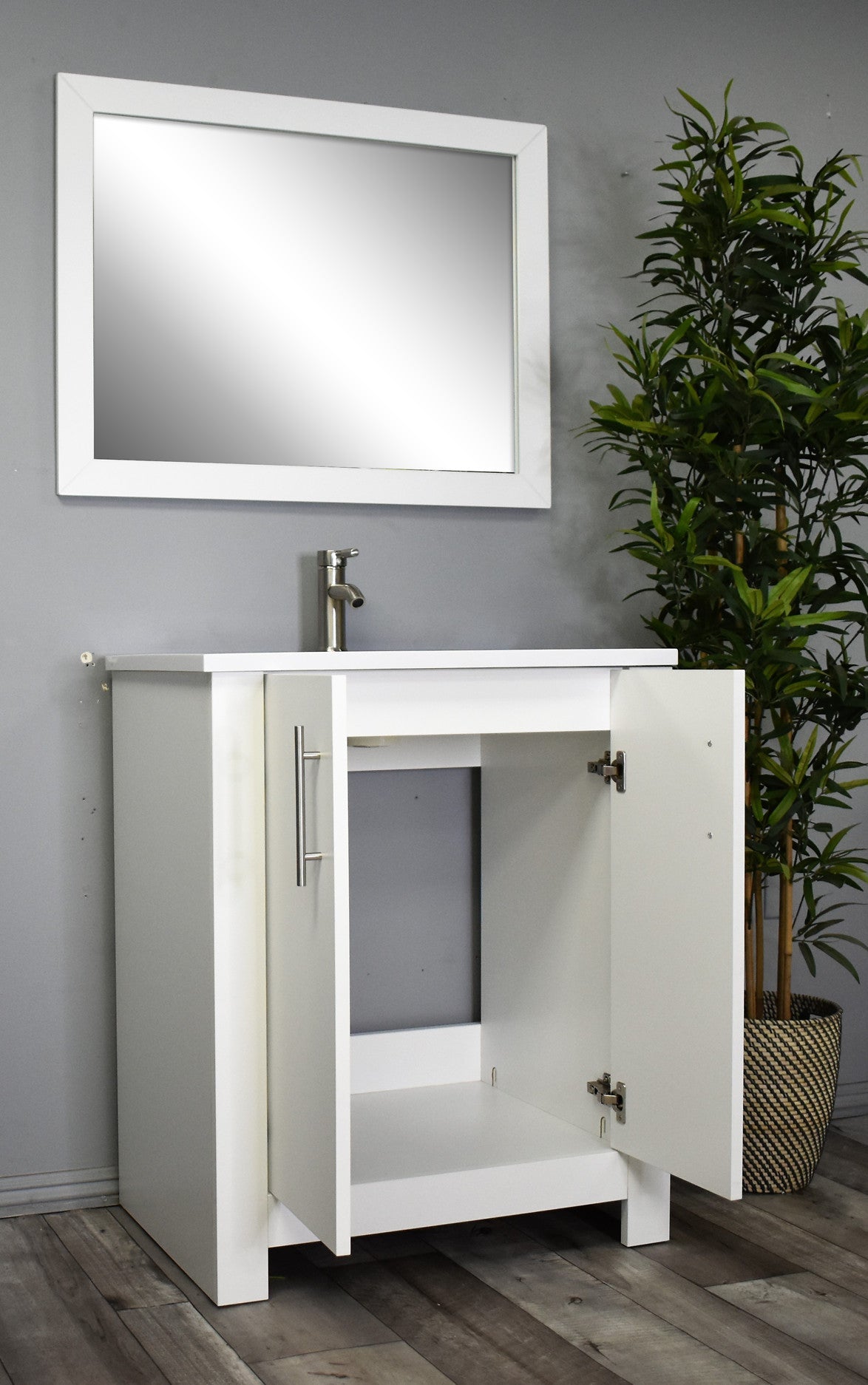 Austin 30” vanity white MTD-4230W-14Angle-Open