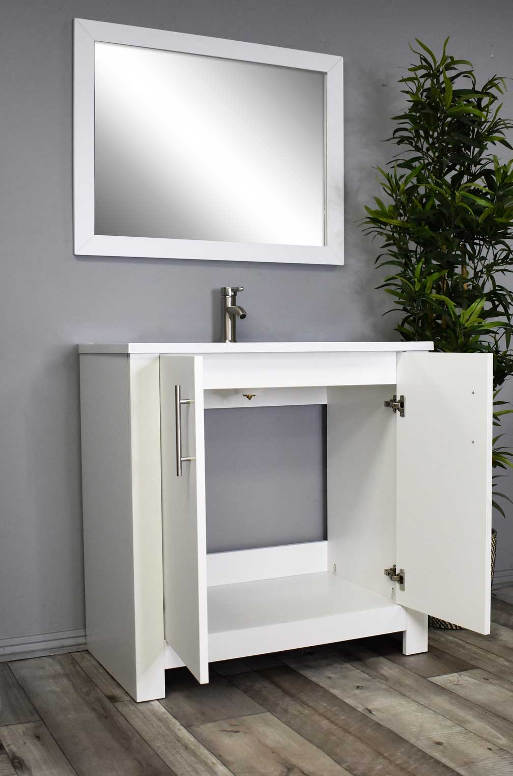 Austin 36" vanity white MTD-4236W-14Angle-Open