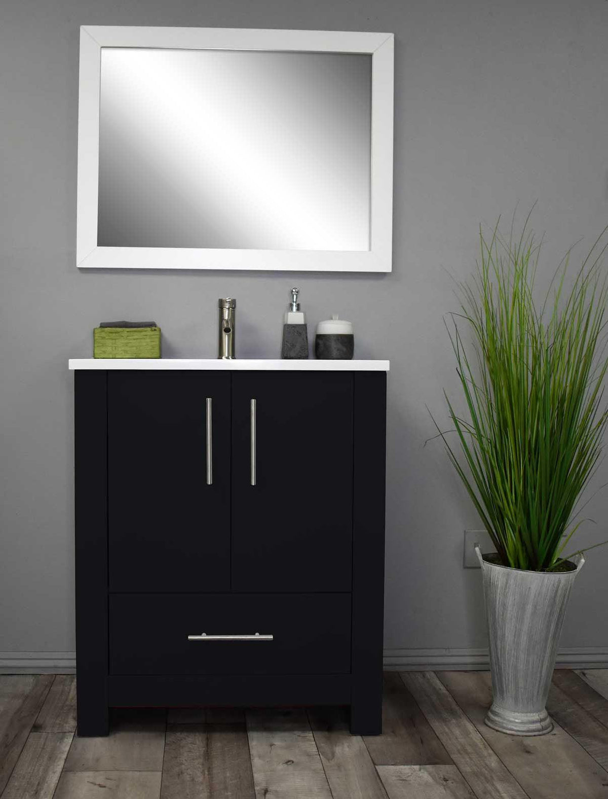 Boston 24" Vanity  MTD-4324GB-14Front-Staged_Black glossy