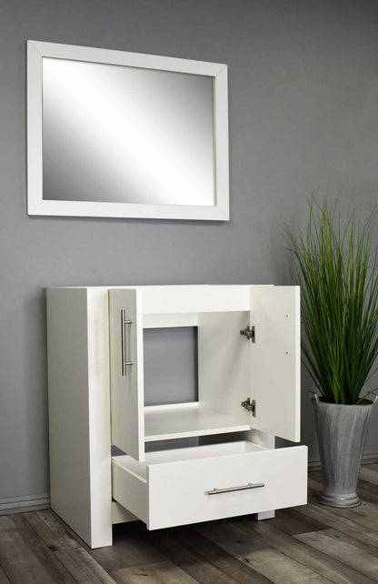 Boston 24" Vanity Cabinet only White MTD-4324W-0Angle-Open