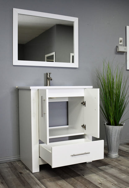 Boston 30" Vanity Glossy White MTD-4330GW-14AngleOpen-nobackground