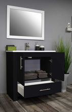 Load image into Gallery viewer, Boston 36&quot; Vanity Black MTD-4336BK-14Angle-Open-Staged_Black