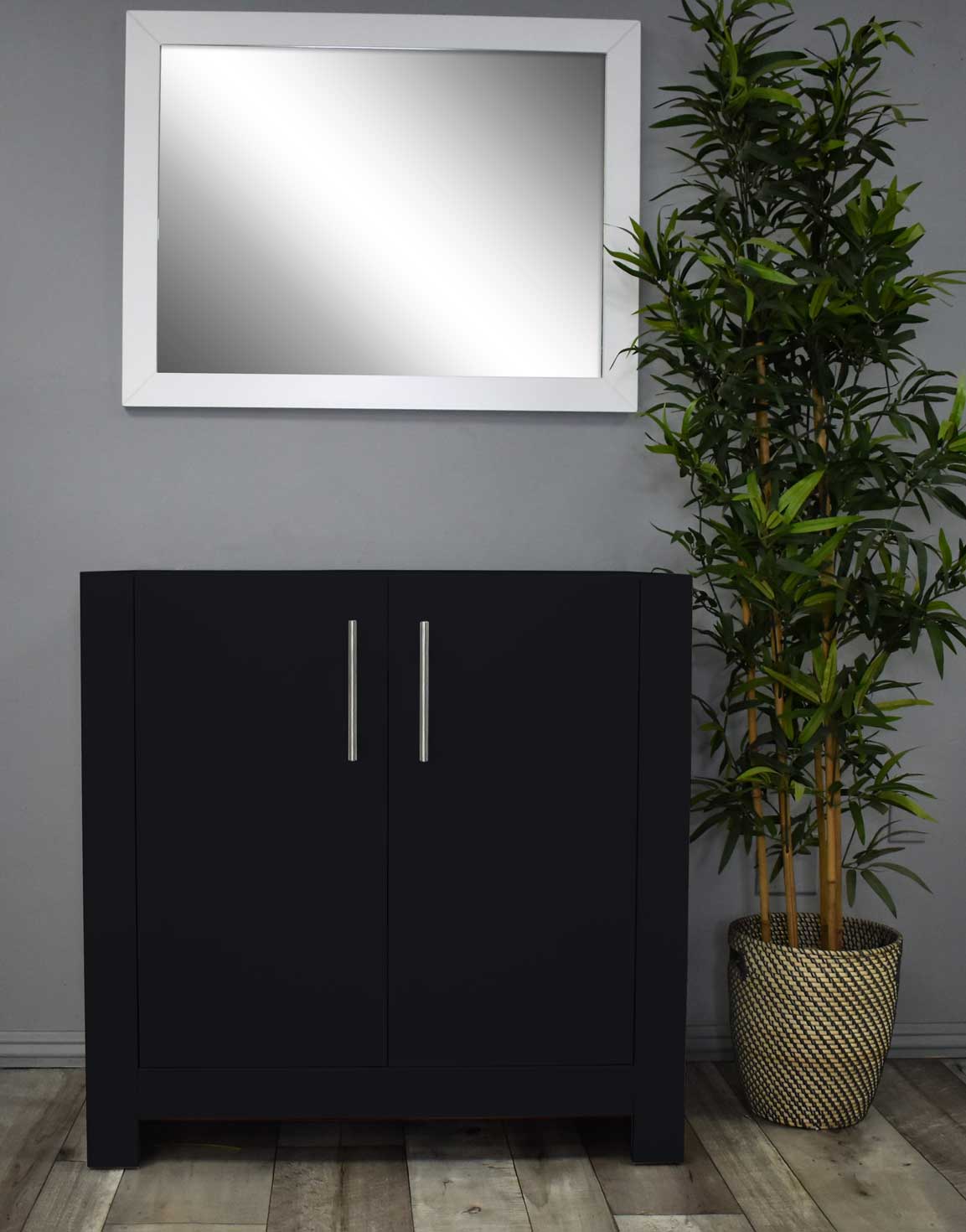 Boston 36" Vanity Cabinet only Glossy Black MTD-4336GB-0Front_Black