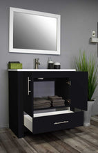 Load image into Gallery viewer, Boston 36&quot; Vanity Glossy Black MTD-4336GB-14Angle-Open-Staged_Black