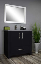 Load image into Gallery viewer, Boston 36&quot; Vanity Glossy Black MTD-4336GB-14Angle-Staged_Black