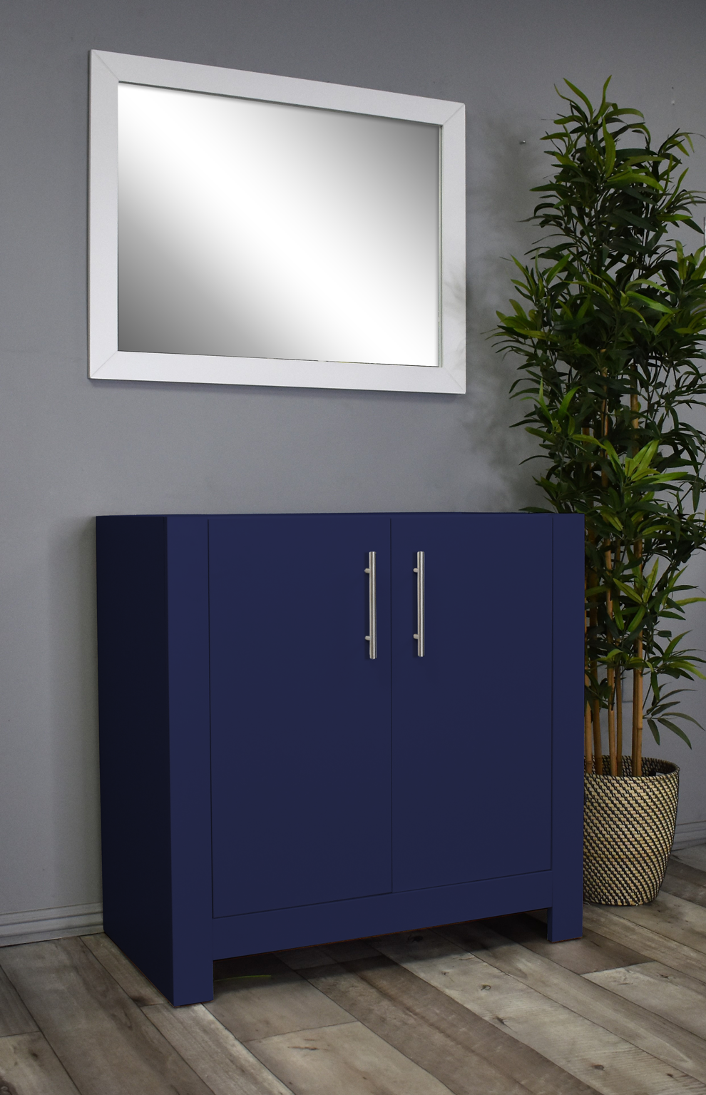 Boston 36" Vanity Cabinet only Glossy MTD-4336NV-0Angle_Navy