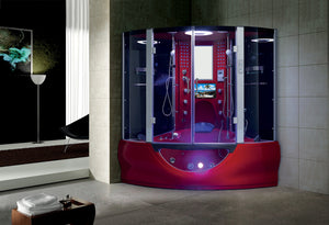 Maya Bath The Superior Steam Shower whirlpool bathtub 64" x 64"- Red
