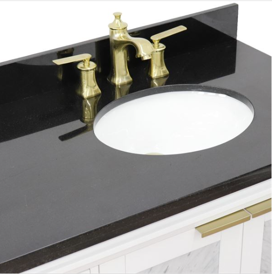 Bellaterra 43" Single White Vanity- Right Door/Right Sink 400990-43R-WH Oval