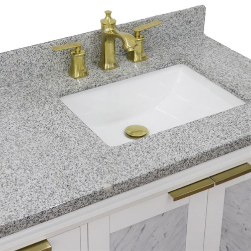 Bellaterra 43" Single White Vanity- Right Door/Right Rectangle Sink 400990-43R-WH 