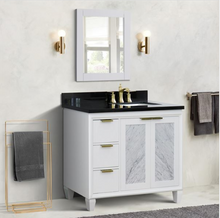 Load image into Gallery viewer, Bellaterra 43&quot; Single White Vanity- Right Door/Right Rectangle Sink 400990-43R-WH Black Top
