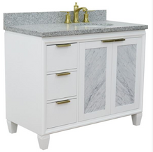 Load image into Gallery viewer, Bellaterra 43&quot; Single White Vanity- Right Door/Right Oval Sink 400990-43R-WH Gray Top