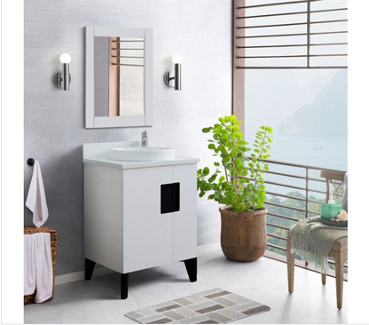 Bellaterra 25" Single Vanity w/ Counter Top and Sink White Finish 408800-25-WH