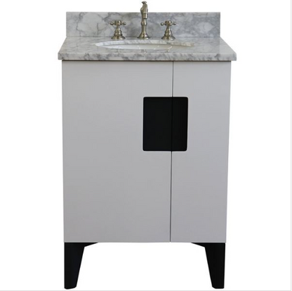 Bellaterra 25" Single Vanity w/ Counter Top and Sink White Finish 408800-25-WH