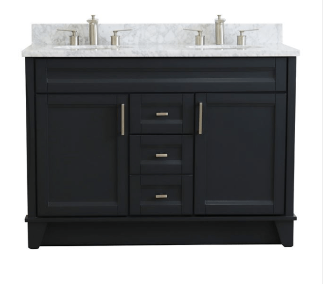 Bellaterra 48" Double Vanity w/ Counter Top and Sink Dark Gray Finish 400700-49D-DG