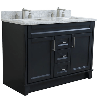 Bellaterra 48" Double Vanity w/ Counter Top and Sink Dark Gray Finish 400700-49D-DG