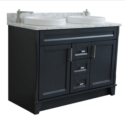 Bellaterra 48" Double Vanity w/ Counter Top and Sink Dark Gray Finish 400700-49D-DG