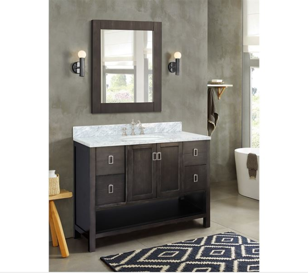 Bellaterra 49" Brown Wood Single Vanity w/ Counter Top and Sink 400300-SB