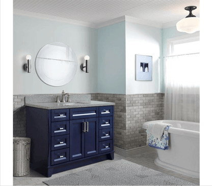 Bellaterra 49" Single Vanity w/ Counter Top and Sink Blue Finish 400700-49S-BU